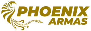 5 - Logo Phoenix Armas - Cor Dourado Fundo Vazado